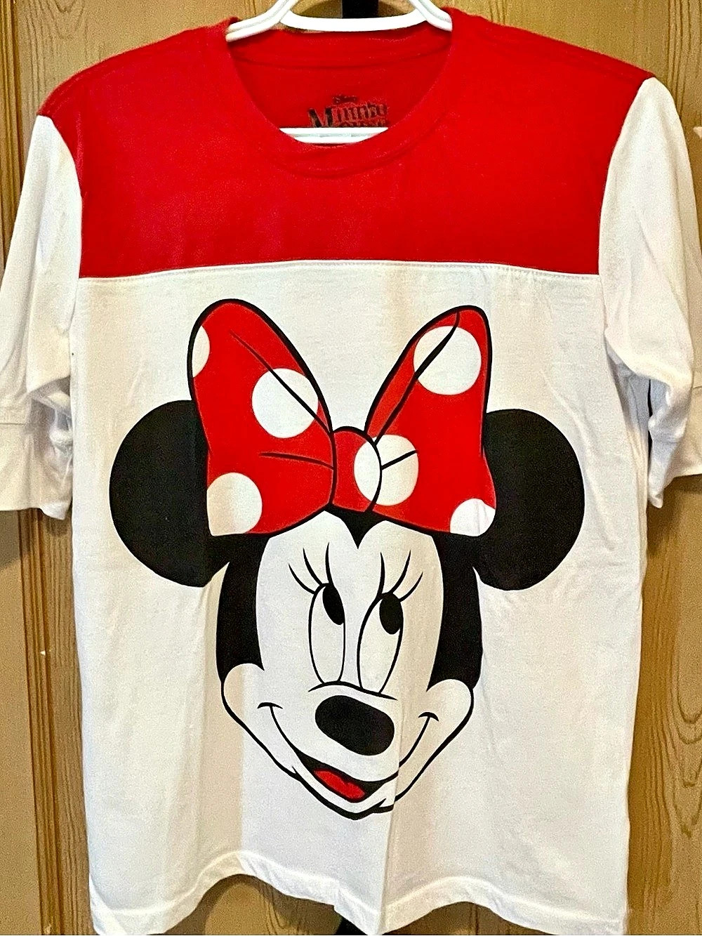 Disney Minnie Mouse Color Block Graphic Tee Size Medium Like New